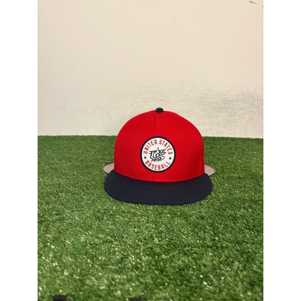 Baseballism hat cap fitted size 7 red blue USA Baseball retro United States